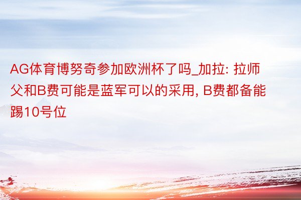AG体育博努奇参加欧洲杯了吗_加拉: 拉师父和B费可能是蓝军可以的采用, B费都备能踢10号位