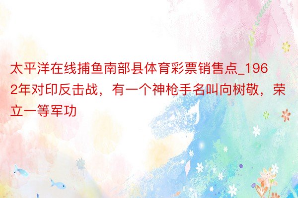 太平洋在线捕鱼南部县体育彩票销售点_1962年对印反击战，有一个神枪手名叫向树敬，荣立一等军功
